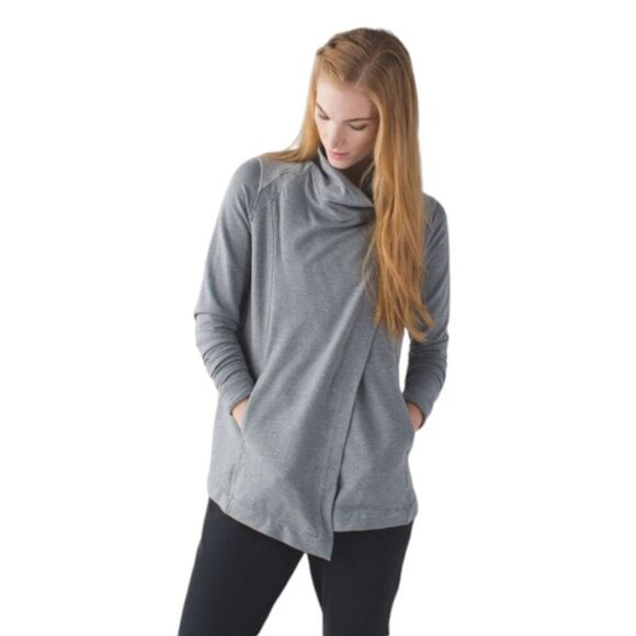 Lululemon Coast Wrap Heathered Mod Medium Grey Size 4 - Picture 1 of 15